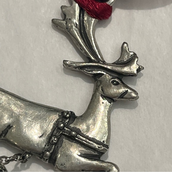 VINTAGE Seagull Pewter Christmas Bell Reindeer Tree Ornament Circa 1990’s Canada - Picture 6 of 8